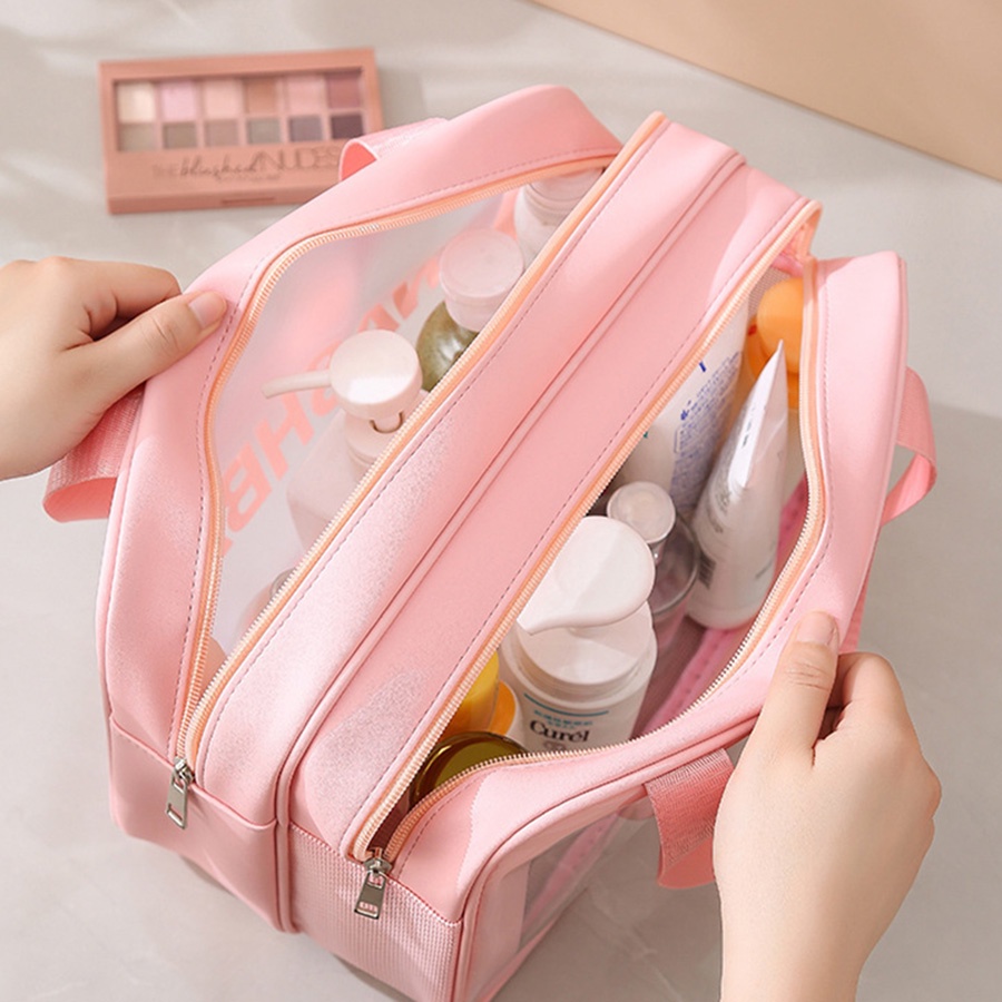 Túi đựng mỹ phẩm Bamozo washbag trong suốt có quai cao cấp