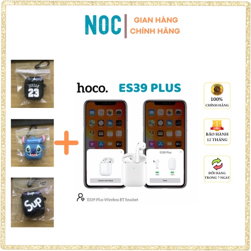 Tai nghe bluetooth hoco es39 plus, nghe gọi 4h, có popup, âm thanh hay, thiết kế ấn tượng, có thể mua kèm case