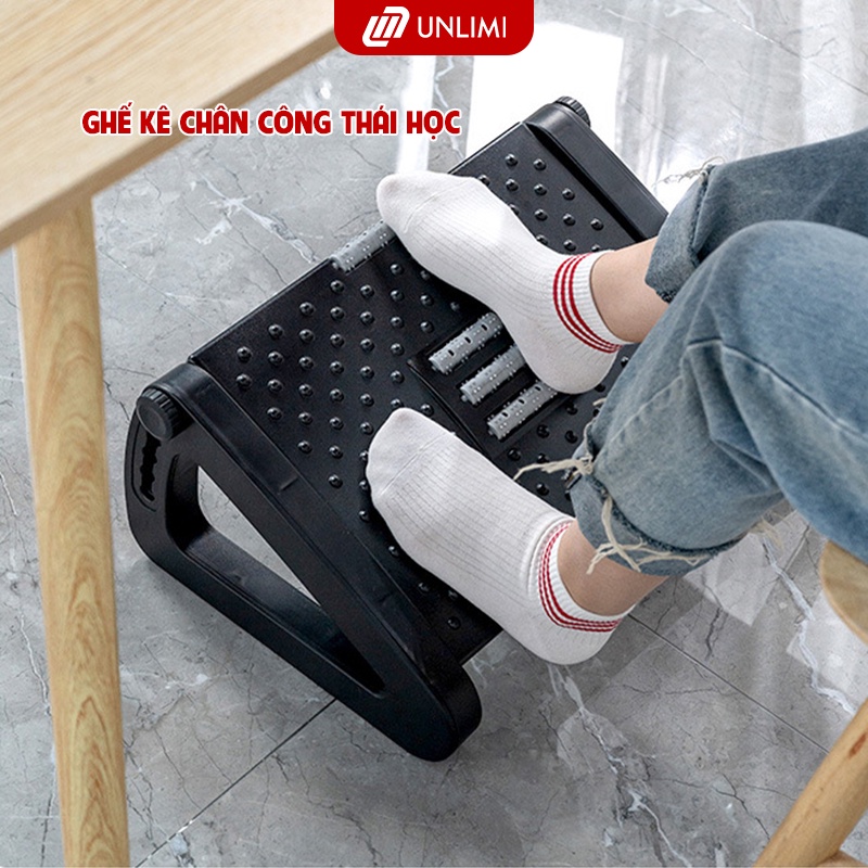 Ergonomic Footrest Ghế gác chân công thái học thương hiệu Unlimi - GN62