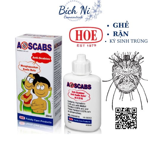 Ascabs 30ml dung dịch Permethrin 5% tiêu diệt ghẻ, chấy rận, ký sinh trùng.