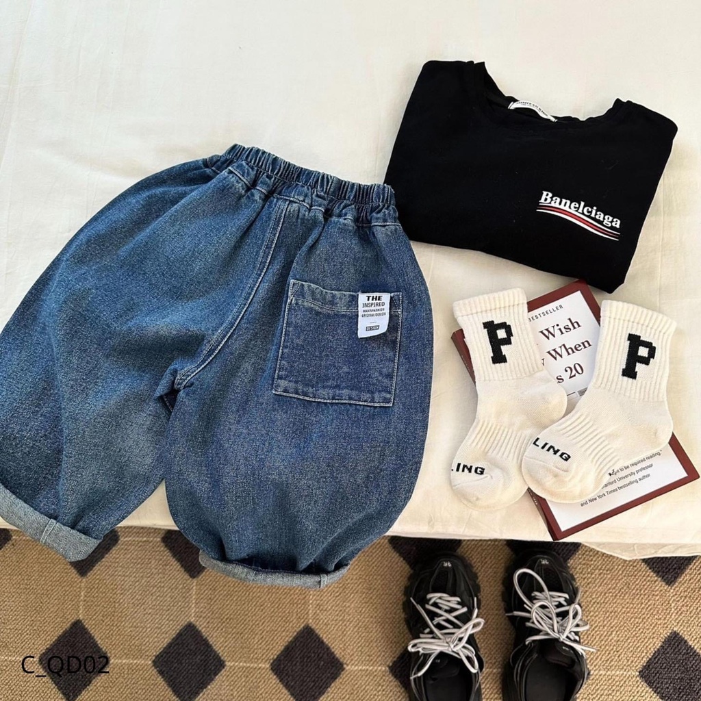 Quần jean dài cho bé trai EMBES KIDS , quần bò dài cho bé từ 11kg đến 31kg