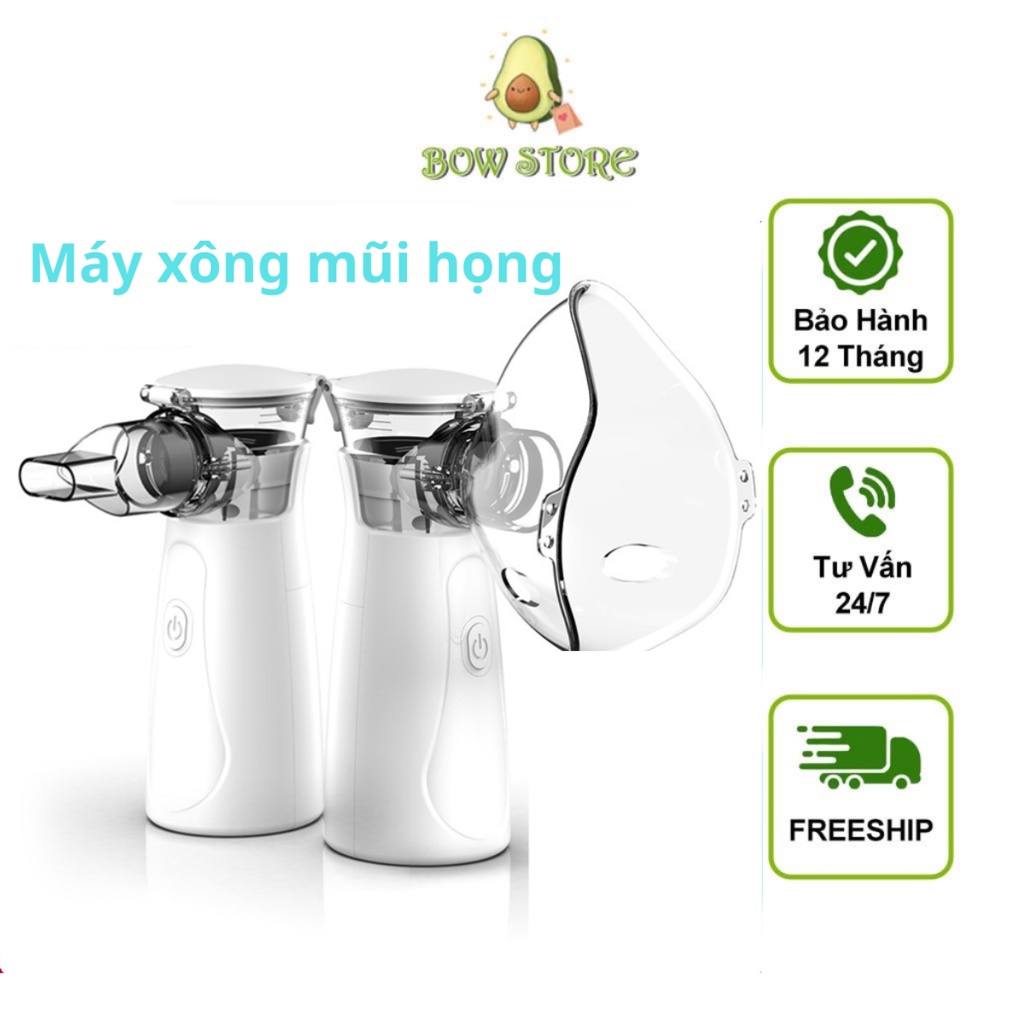 Máy Xông Mũi Họng Cao Cấp Cho Bé Công Nghệ Nhật Bản - Máy Khí Dung Xông Mũi Họng Cầm Tay Giúp Vệ Sinh Mũi Họng