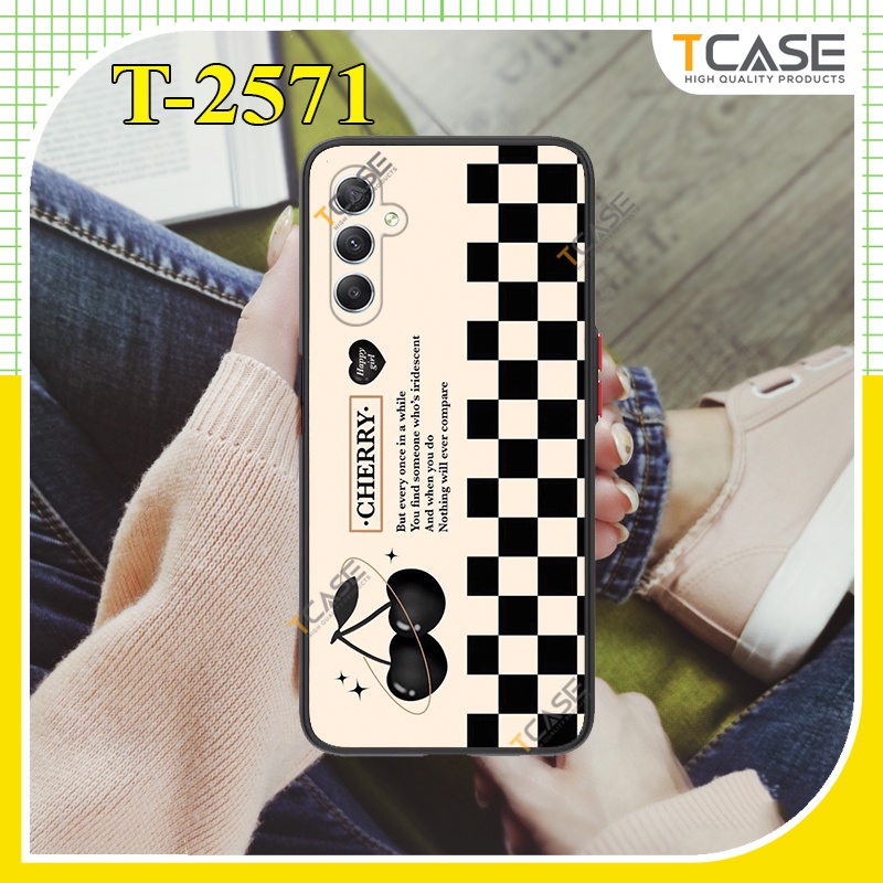 Ốp lưng samsung galaxy A34 in hình sọc caro và chery|Ốp chống sốc bảo vệ camera