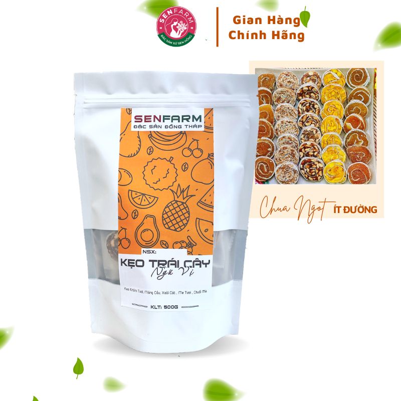 Bịch kẹo Ngũ vị trái cây miệt vườn Senfarm - Đặc Sản Đồng Tháp