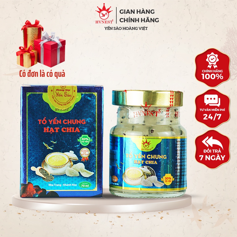 Yến Tươi Chưng Sẵn HVNEST Vị Hạt Chia 70ml