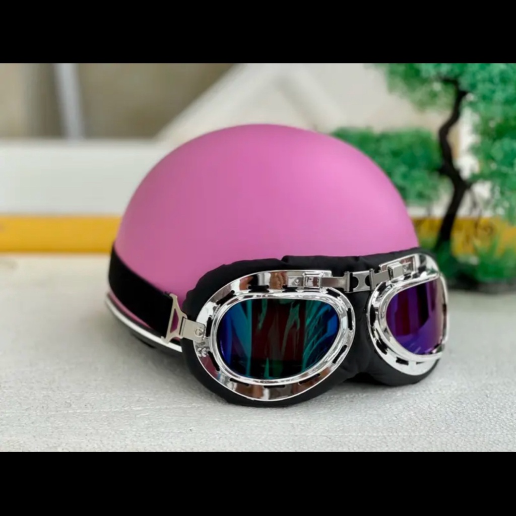 Mũ Bảo Hiểm Phượt Có Kính Phi Công Đi Kèm Siêu Đẹp