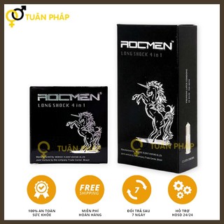 Bao cao su rocmen cá ngựa 4 in 1 đen hộp 3c & 12c