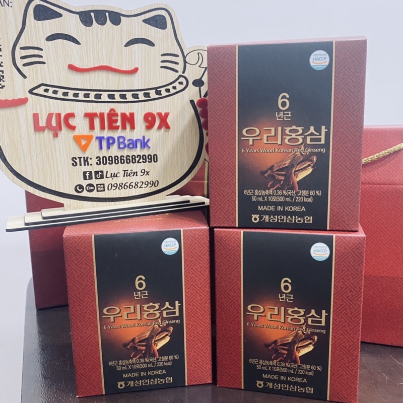 Date 2026[ Túi 30 Gói] Nước Hồng Sâm 6 Năm Tuổi Nonghyup Woori 50ml - Nhập Khẩu Hàn Quốc
