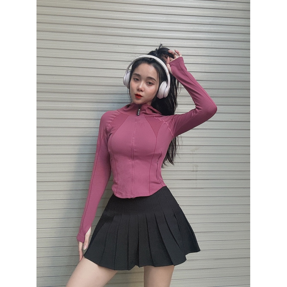 áo khoác vạt bầu croptop ôm body form 65kg size M,L,XL vải dệt kim dành cho chị em gym,yoga,khoác ngoài.HÀNG BAO ĐỔI TRA
