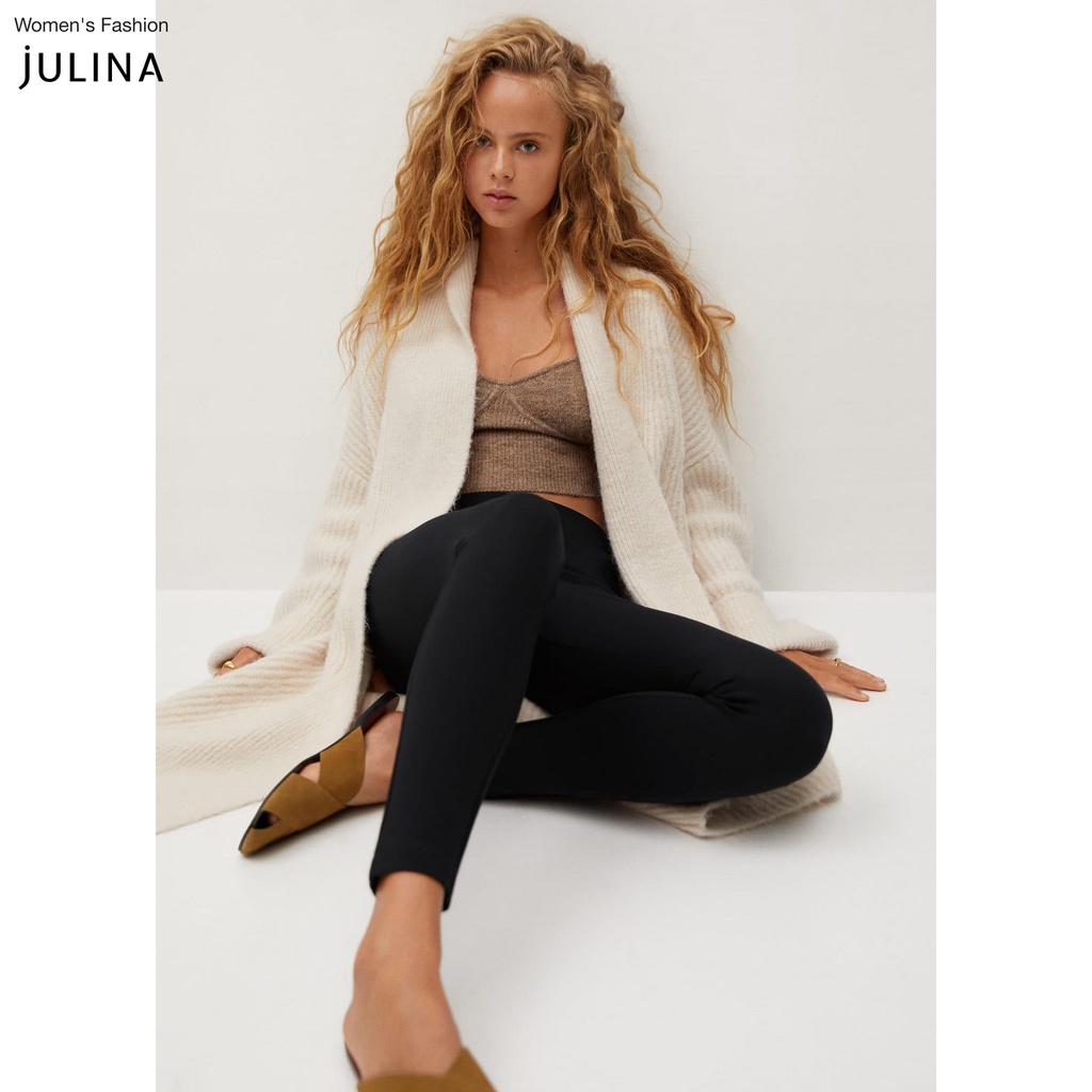 Quần legging ống bó dáng dài thun đen MNG jf825 - SIZE L