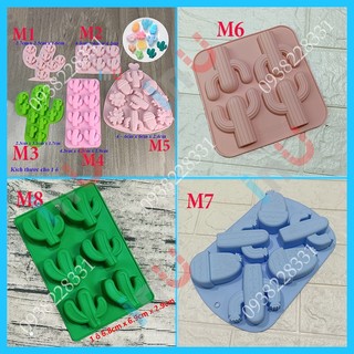 [Ảnh thật] HCM - Khuôn silicon xương rồng đổ socola, làm rau câu pudding, nướng bánh bông lan BSI