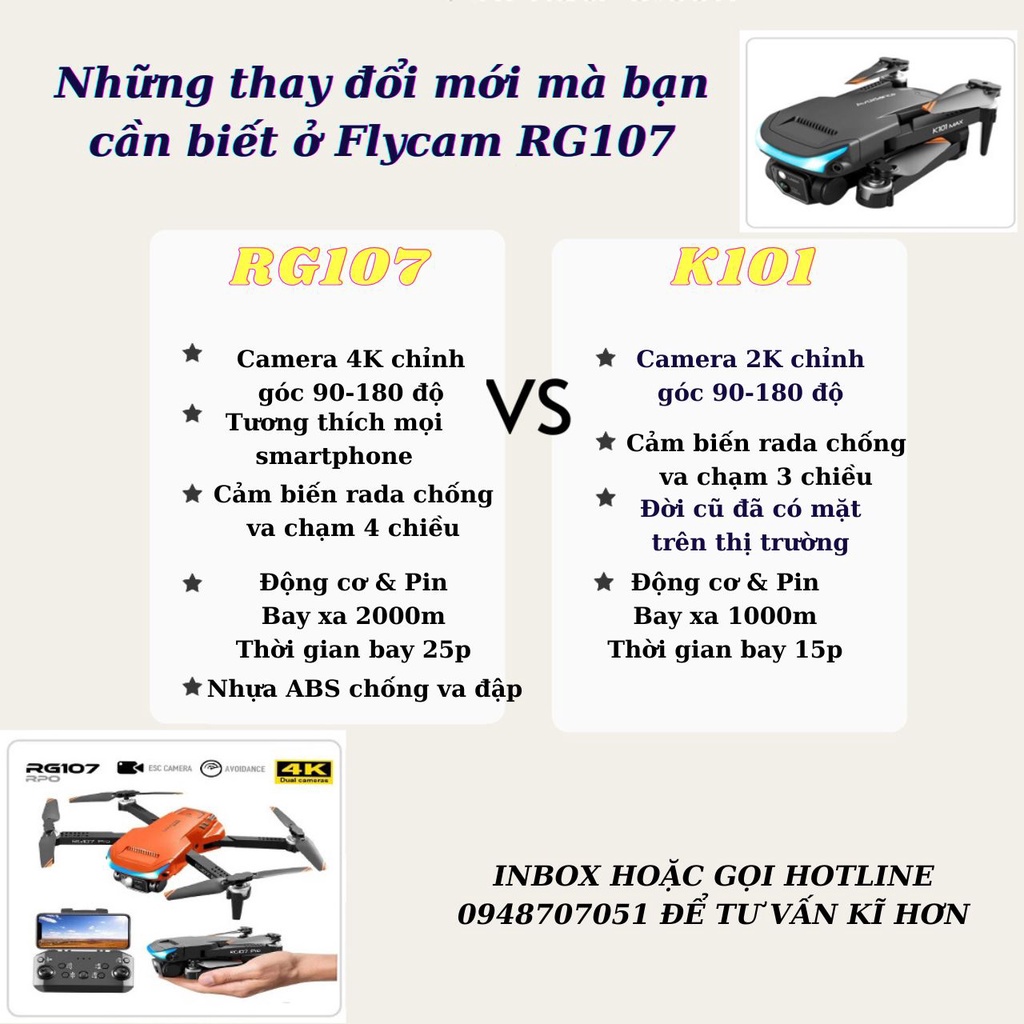 Playcam điều khiển từ xa RG107 / K101 MAX, flycam giá rẻ RG107 có 2 camera 4K có cảm biến chống va chạm, bay xa 2000m | BigBuy360 - bigbuy360.vn