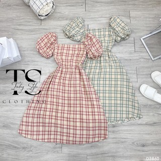 Đầm Cổ Vuông Tay Phồng TODAY STYLE D3860 Sang Chảnh