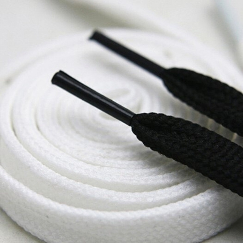 Dây Giày Sneaker Buộc Dây Thể Thao Dây Dẹt Dài 1,2m Màu Đen, Trắng