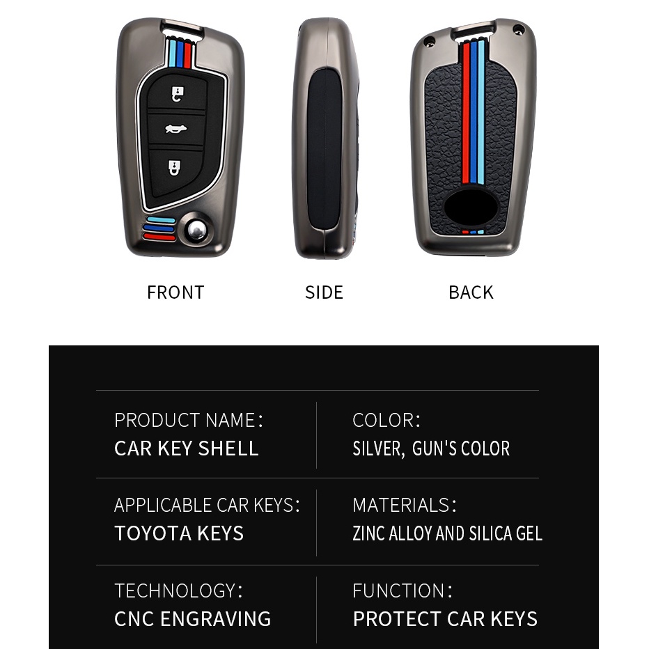 Bao Da, Vỏ Bảo Vệ, Ốp Chìa Khóa, Bọc Chìa Khóa Phản Quang Dùng Cho Xe Ô Tô Toyota Atis, Yaris, Vios, Innova Mẫu Cũ