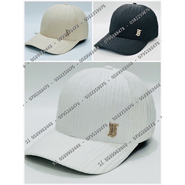 Mũ lưỡi trai nhiều màu tb vải nhăn phối logo đơn giản tùy chọn phong cách Hàn Quốc mới cho nam nữ