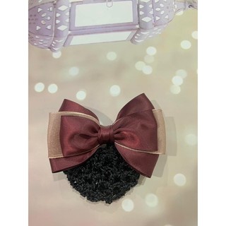 Kẹp tóc búi lưới màu nâu