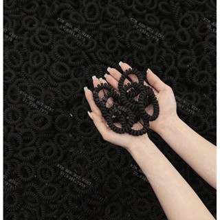 Set 10 dây chun buộc tóc lò xo đen