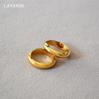   LAVANDE  Nhẫn thép titan đơn giản Nhẫn vàng chống thấm nước 18K Nhẫn bạc không phai màu Ánh sáng Trang sức sang trọng Tắm Quà tặng cặp đôi có thể đeo được R1L2 
