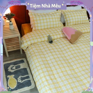 Nhiều Mẫu Mới Bộ 4 Món Vỏ Chăn Mền Vỏ Gối Drap Trải Giường Basic Caro Tối Giản Mềm Mịn Fullsize Tiêm Nhà Mêu