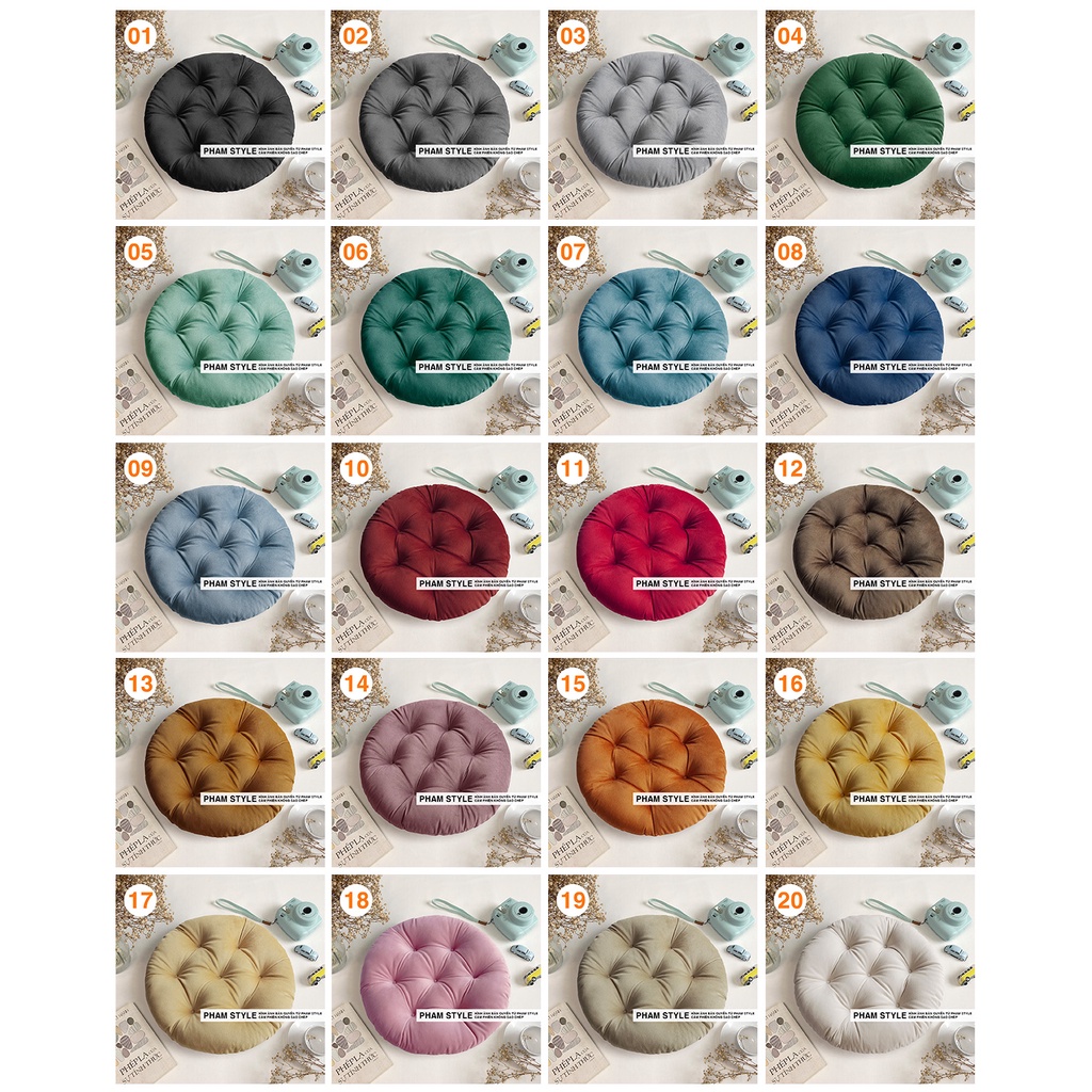 Đệm Tròn Ngồi Bệt Vải NHUNG