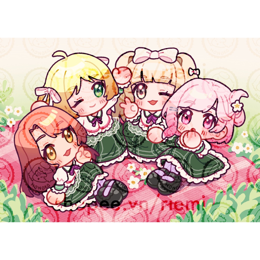 Tranh in art print A6 D4DJ Lyrical Lily artist Monoka