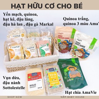 100g Hạt hữu cơ : quinoa, đậu lăng, đậu gà , yến mạch Markal / Amavie nấu cháo dinh dưỡng cho bé ăn dặm 100gr