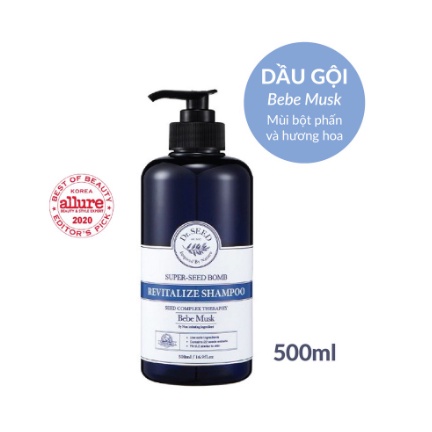 (CÓ SẴN)Dầu Gội Phục Hồi Tóc Hư Tổn DR SEED Super Seed Bomb Revitalize hương phấn hoa - 1000ml