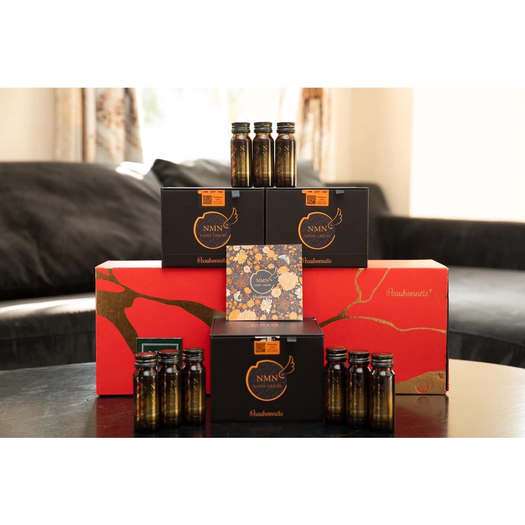 Nước Uống Collagen Trẻ Hóa Da Peauhonnete NMN Nano Liquid 12000 Nhật Bản - Mẫu Mới 12 Lọ
