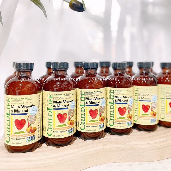 Multi Vitamin & Mineral CHILDLIFE Bổ sung vitamin tổng hợp cho bé từ 6m đến 12 tuổi