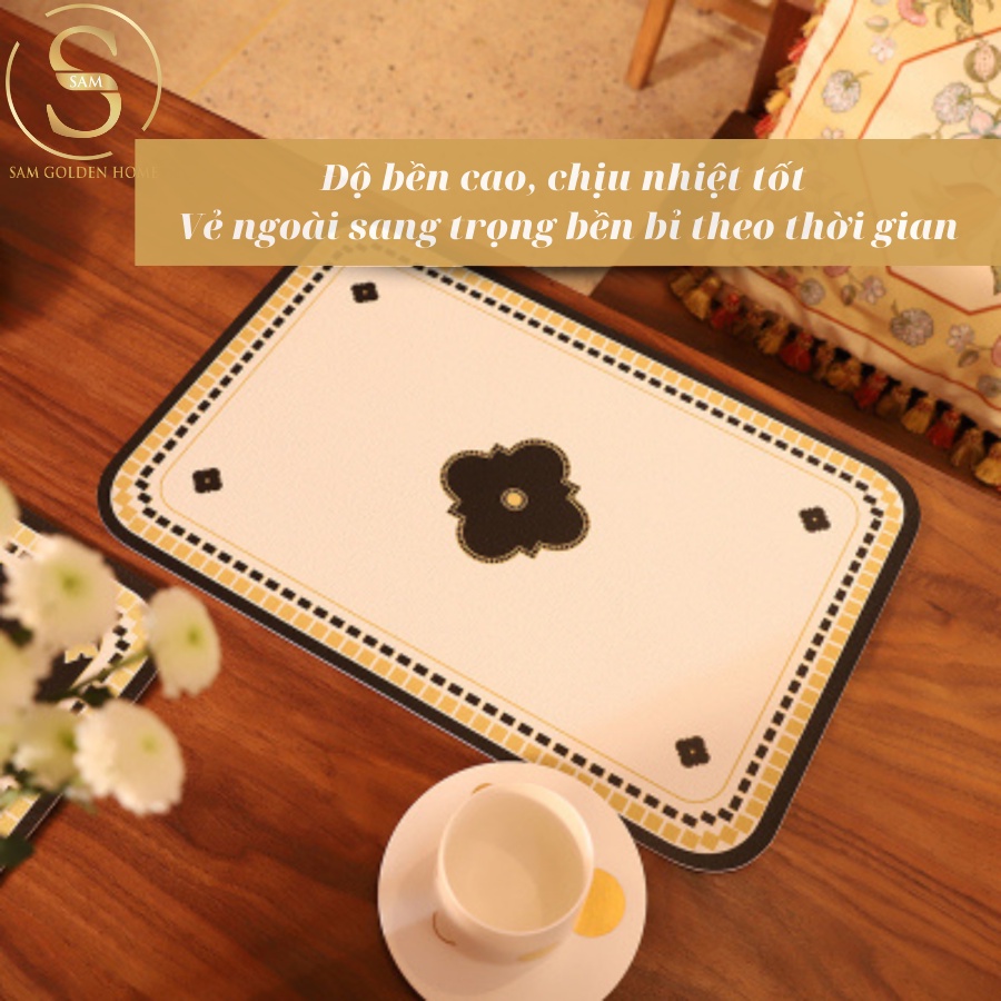 Placemat Lót Bàn Ăn Clubs Sang Trọng Cao Cấp Viền Tròn Phong Cách Phương Tây