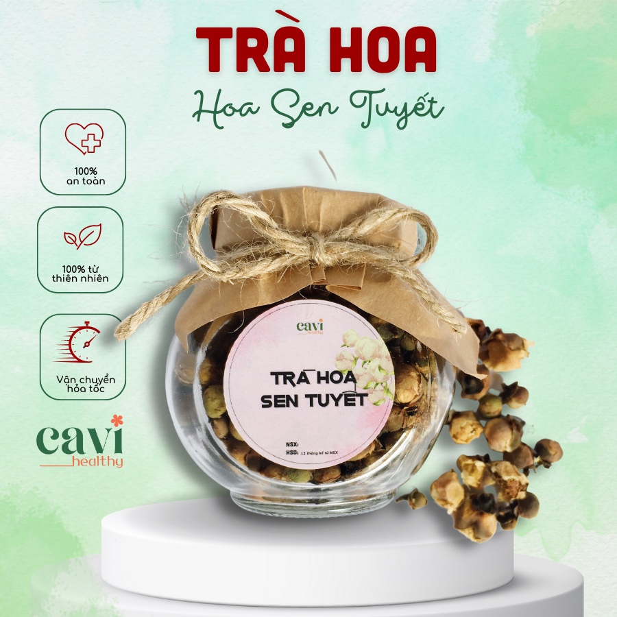Lọ Trà Hoa Sen Tuyết sấy khô giúp đào thải độc tố, làm trắng da