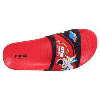 Dép quai ngang bé trai Bita's EBY.15 (Đen + Đỏ + Navy)