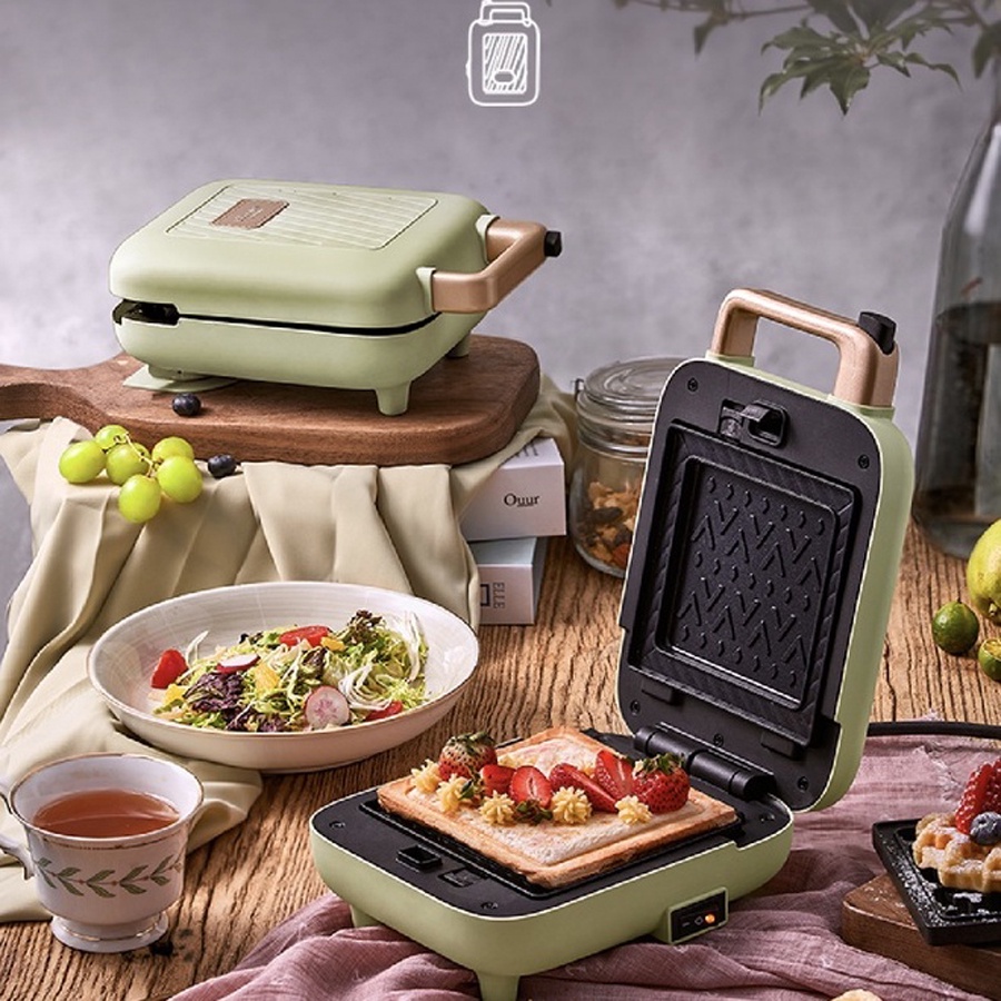 Máy kẹp nướng bánh mì sandwich Bear, máy nướng bánh mỳ, làm bánh waffle, rán trứng, HomeMart – Hàng chính hãng BH 6-18T