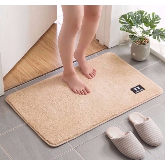 Thảm Lau Chân, Logo Bàn Chân Siêu Thấm Nước, Mịn Màng Chống Trượt Để Phòng Tắm Phòng Khách Tiện Lợi