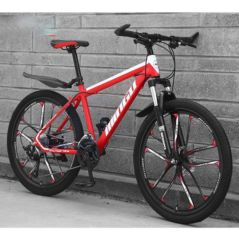 Xe đạp ngoài trời MINGU TUEHAN có giảm sốc, kèm chắn bùn, còi, đèn phản quang, bánh 26inch, 21 tốc độ