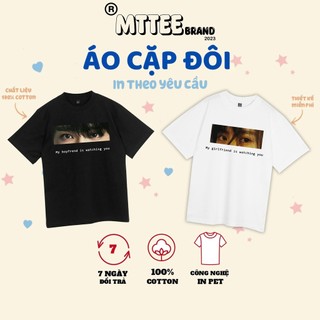 In áo phông theo yêu cầu áo thun cặp đôi nam nữ tình yêu, áo đôi đẹp, áo cặp ghép mặt dễ thương local brand MTTee