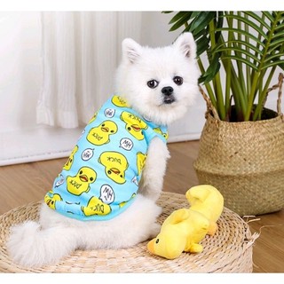 Áo ba lỗ hè hình vịt cho chó mèo thú cưng