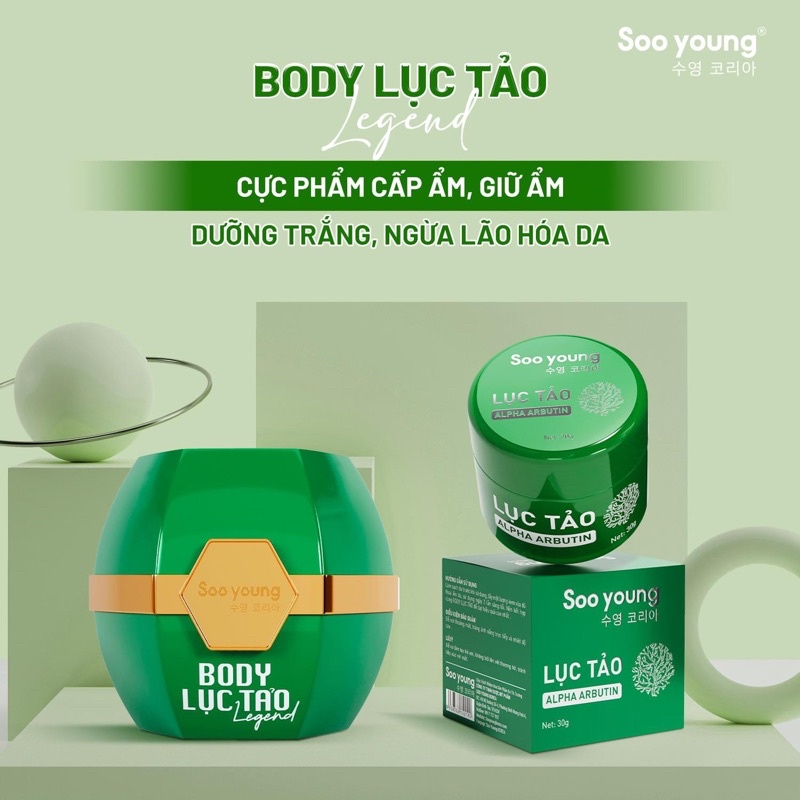 Kem Body Lục Tảo Legend Và Tắm Trắng Lục Tảo Soo Young