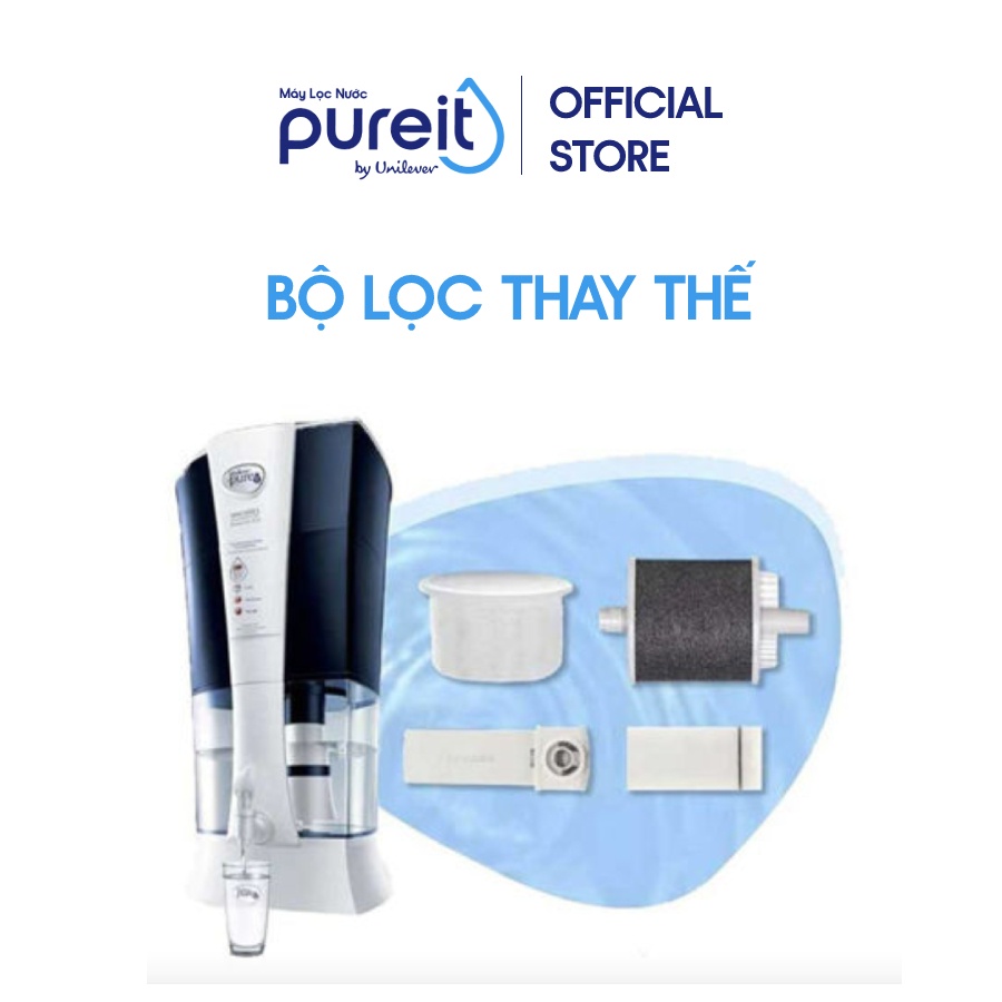 [COMBO TIẾT KIỆM] Bộ lọc đầy đủ thay thế máy lọc nước Pureit Excella 3000L + Lưới lọc vi sợi Thiết kế mới