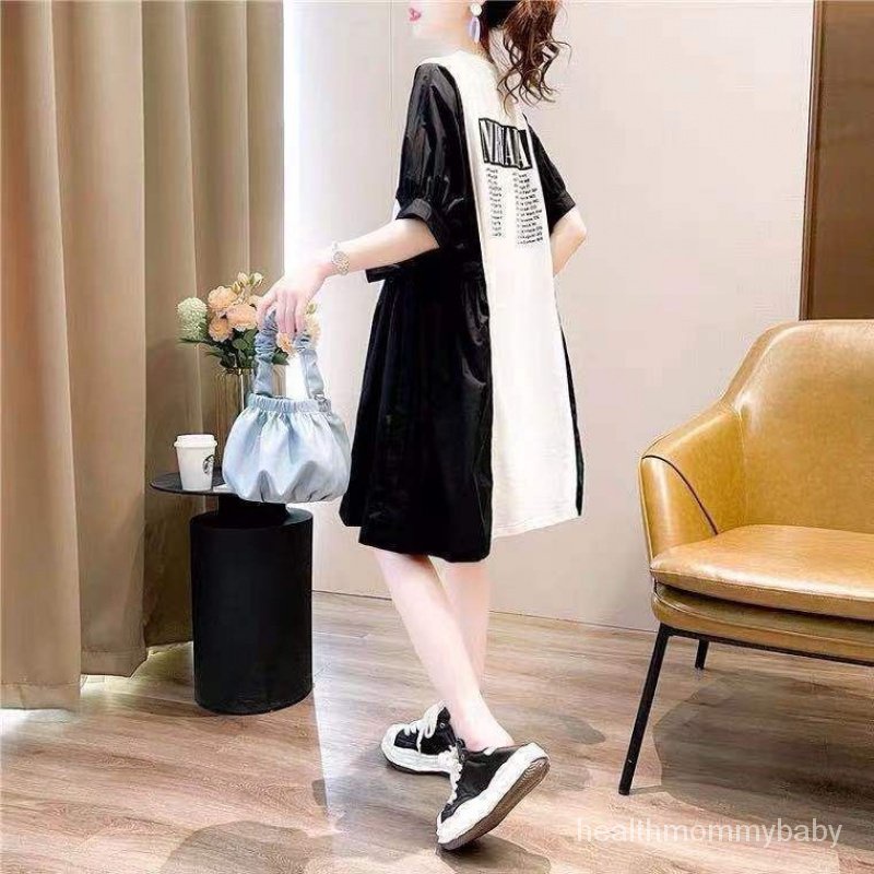 Trang Phục Cho Con Bú Váy Liền Đi Ra Ngoài  Tay Ngắn  Dài Bà Bầu Rộng Rãi Phối Màu Chít EoTÁo Sơ Mi  Áo Cho Con Bú