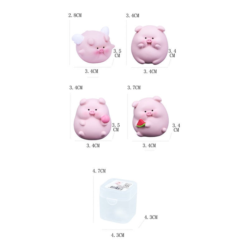 Mô hình heo tròn dễ thương tiểu cảnh, bày bàn làm việc, bàn học, tủ sách, taplo ô tô