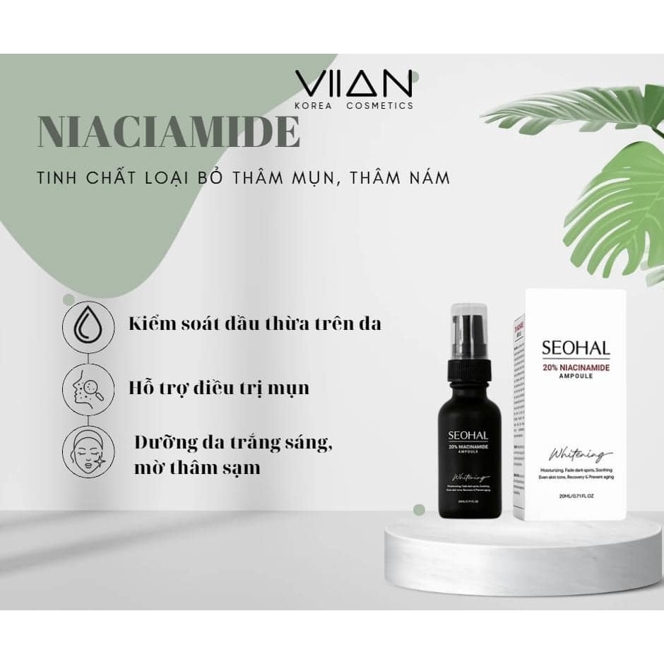SERUM Dưỡng trắng - Sáng da Niaciamide20% Seohal