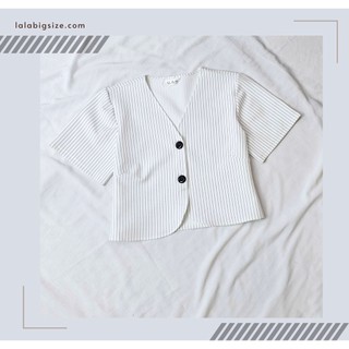 Bigsize công sở - Áo Lửng Trắng Sọc