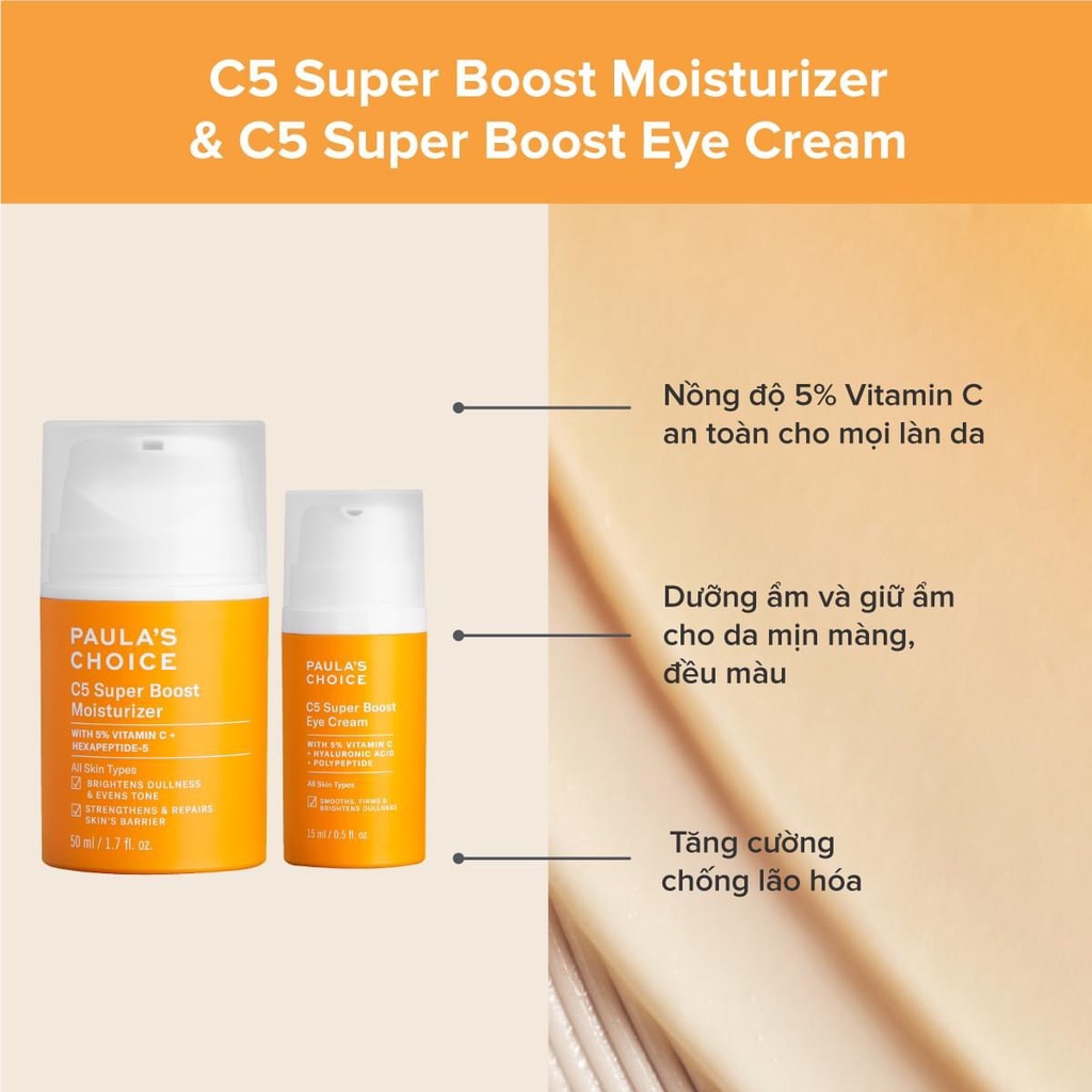 [PAULA'S CHOICE] Kem Dưỡng Ẩm Vitamin C Làm Sáng Da Và Tăng Sinh Collagen C5 Super Boost Moisturizer 50ml (Mã 2900)