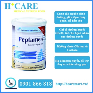 Sữa bột Nestle Peptamen 400g- dành cho người bị ung thư,tiểu đường, người kém hấp thu