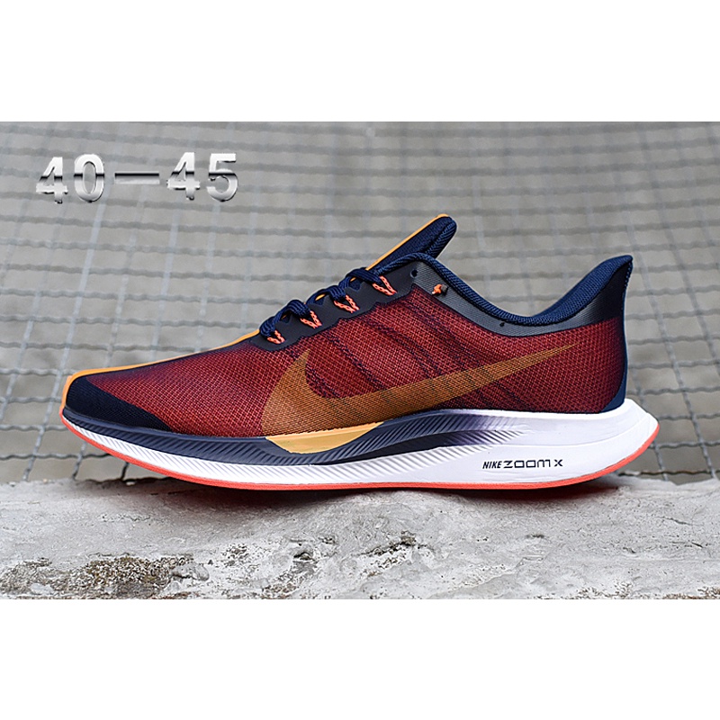 Giày Sneaker Zoomx Pegasus 35 Turbo Blackened Blue/Orange Peel