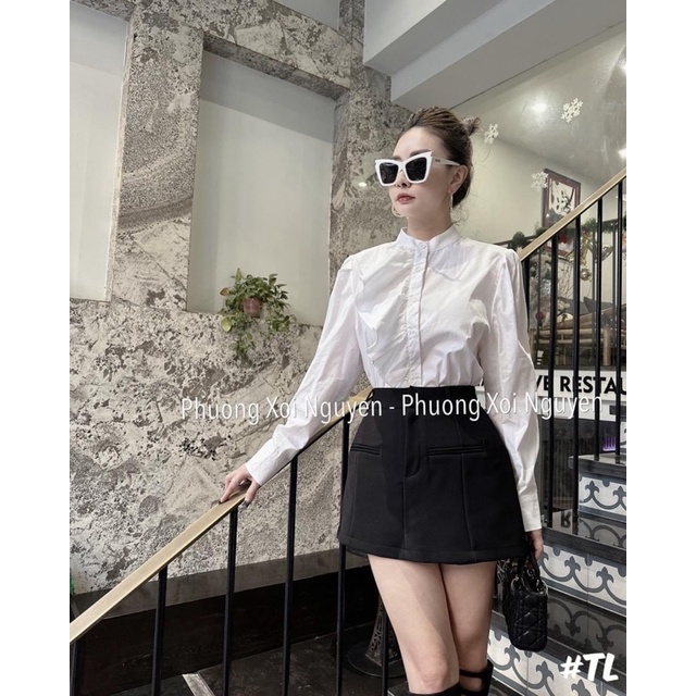 Áo sơ mi dios cổ bèo