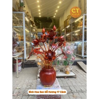 ❤ Bình Sen Gỗ Hương 17 Bông ❤