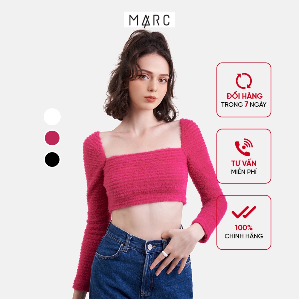 Áo thun nữ MARC FASHION croptop cổ vuông tay dài CBLH020823